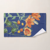 Herbst Watercolor Orange Floral Blau Badhandtuch Set (Handtuch)