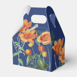 Herbst Watercolor Orange Floral Blau Geschenkschachtel