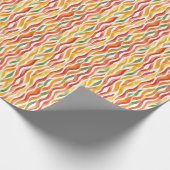 Herbst Wavy Lines auf Weiß Geschenkpapier (Ecke)