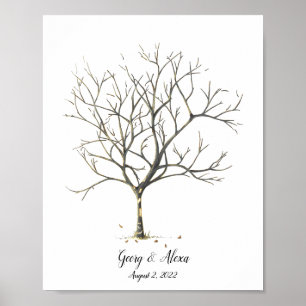 Herbst Wedding Fingerprint Tree Gästebuch