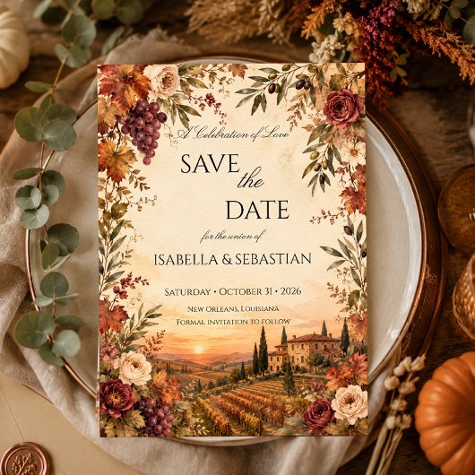 Herbst-Weingut-Hochzeit Save The Date
