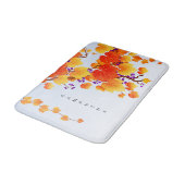 Herbst Weinrebe Orange Blätter Bath Mat Badematte (Schrägansicht)