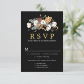 Herbst Weiße Blütenhochzeit RSVP-Karte, Mahlzeiten RSVP Karte (Stehend Vorderseite)