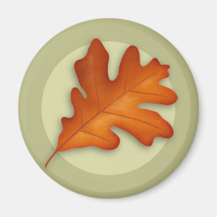 Herbst-weiße Eichen-Blatt-Magnet Magnet