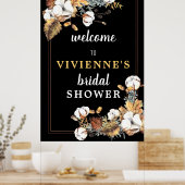 Herbst Weißes Brautparty Begrüßungszeichen Poster (Küche)