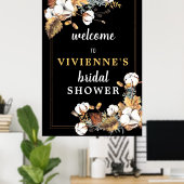 Herbst Weißes Brautparty Begrüßungszeichen Poster (Heimbüro)