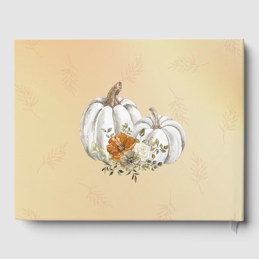 Herbst Weißkürbis-Hochzeit Gästebuch (Rückseite)