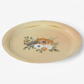 Herbst Weißrost-Blume Pappteller (Schrägansicht)