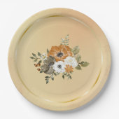 Herbst Weißrost-Blume Pappteller (Vorderseite)