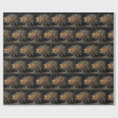 Herbst Weizenhalme und Mum Bouquet Geschenkpapier (Flach)