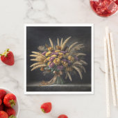 Herbst Weizenhalme und Mum Bouquet Serviette (Beispiel)