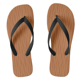 Herbst-Wellentinien Flip Flops | Braun & Orange Badesandalen