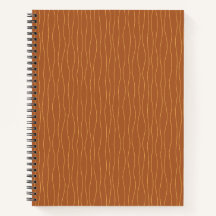 Herbst-Wellentinien-Notizbuch | Braun & Orange