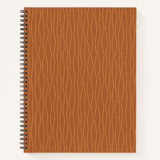 Herbst-Wellentinien-Notizbuch | Braun & Orange Notizblock