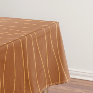 Herbst-Wellentischdecke | Braun & Orange Tischdecke