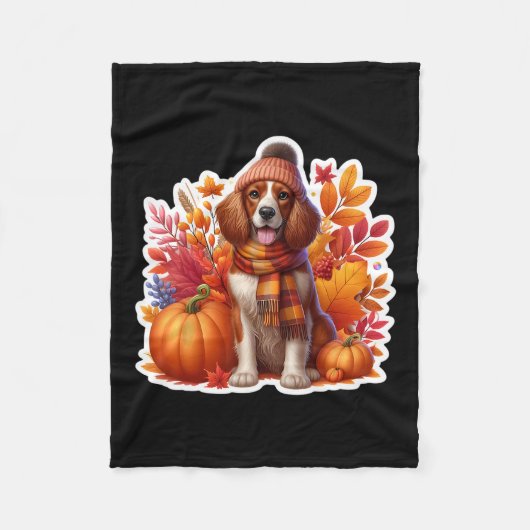 Herbst Welsh Springer Spaniel Hundebesitzer Dank Fleecedecke (Vorderseite)