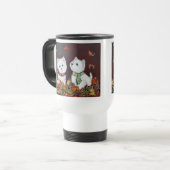 Herbst Westie Reise-Tasse Reisebecher (Vorderseite Links)