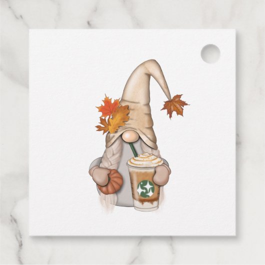 Herbst Whimsical Nordic Harvest Gnomes Gefallen Geschenkanhänger (Rückseite)
