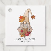 Herbst Whimsical Nordic Harvest Gnomes Gefallen Geschenkanhänger (Vorderseite)