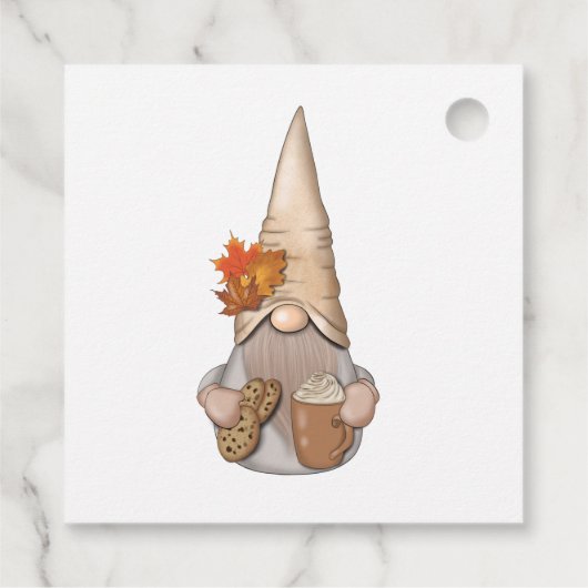 Herbst Whimsical Nordic Harvest Gnomes Gefallen Geschenkanhänger (Rückseite)