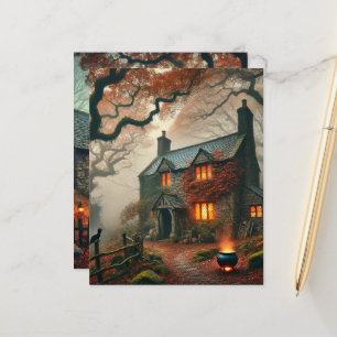Herbst Whimsigoth Hexen Hütte Scrapbook Paper
