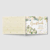 Herbst White and Gold Pumpkin Guest Books Gästebuch (Voll)
