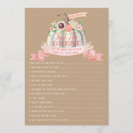 Herbst White Pumpkin Baby Dusche finden Game Menükarte