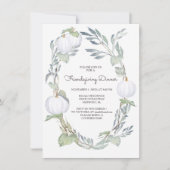 Herbst WHITE PUMPKIN Grüne Freunde geben Einladung (Vorderseite)