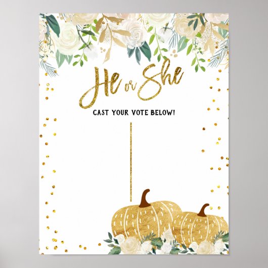 Herbst White Pumpkin Reveal-Vorstandsposter Poster (Vorne)