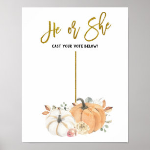 Herbst White Pumpkin Reveal-Vorstandsposter Poster
