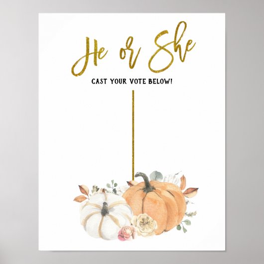 Herbst White Pumpkin Reveal-Vorstandsposter Poster (Vorne)