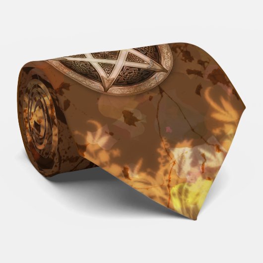 Herbst Wiccan Pentagramm Krawatte (Gerollt)