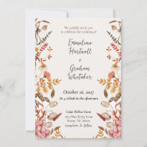 Herbst-Wiesen-Wildblumen-Hochzeitseinladung
