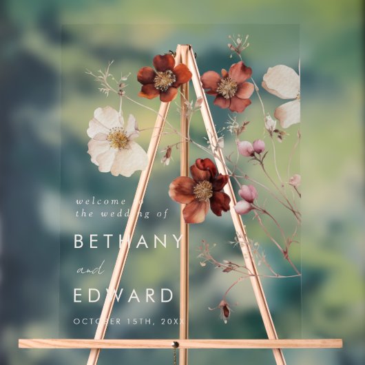 Herbst-Wildblume Acrylschild (Neutral)