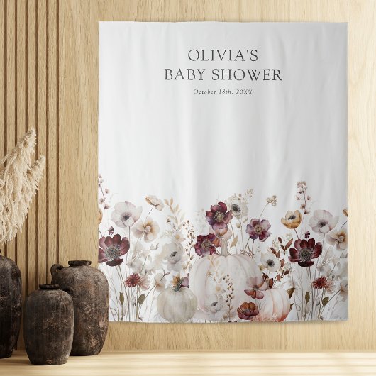 Herbst Wildblume Baby Showkabine Foto Wandteppich