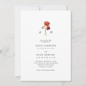 Herbst-Wildblume Botanisches Monogramm QR-Code Hoc Einladung (Vorderseite)