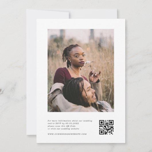 Herbst-Wildblume Botanisches Monogramm QR-Code Hoc Einladung (Rückseite)