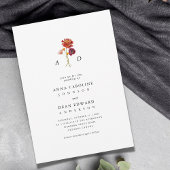 Herbst-Wildblume Botanisches Monogramm QR-Code Hoc Einladung