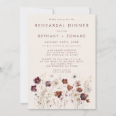 Herbst Wildblume Field Probe Dinner Einladung (Vorderseite)