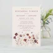 Herbst Wildblume Field Probe Dinner Einladung (Stehend Vorderseite)