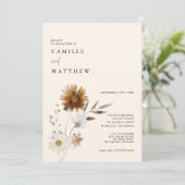Herbst Wildblume Foto Probe Abendessen Einladung (Stehend Vorderseite)