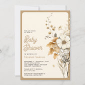 Herbst Wildblume Foto QR Code Kinderdusche Einladung (Vorderseite)