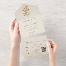 Herbst Wildblume Garden Botanische Hochzeit All In One Einladung