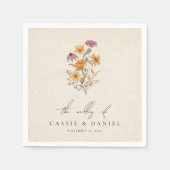 Herbst Wildblume Garden Botanische Hochzeit Serviette (Vorderseite)