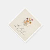 Herbst Wildblume Garden Botanische Hochzeit Serviette (Ecke)