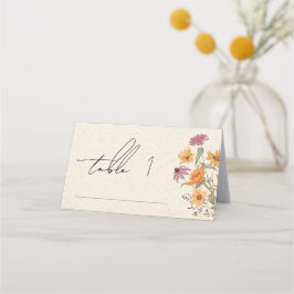 Herbst Wildblume Garden Botanische Hochzeitstisch Platzkarte