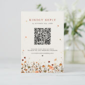 Herbst Wildblume Garden Floral Boho Hochzeit RSVP Karte (Stehend Vorderseite)