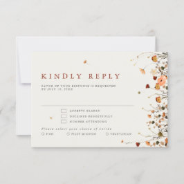 Herbst Wildblume Garden Floral Boho Hochzeit RSVP Karte