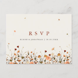 Herbst Wildblume Garden Floral Boho Hochzeit RSVP Postkarte