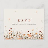 Herbst Wildblume Garden Floral Boho Hochzeit RSVP Postkarte (Vorderseite)